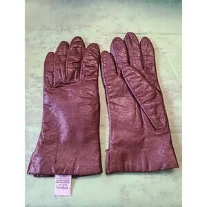 Vintage women's size 7.5 Fownes brown genuine leather & acrylic lining gloves